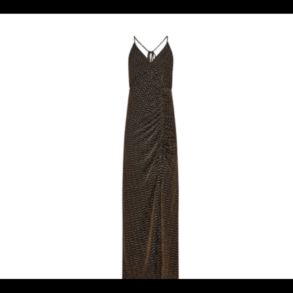 BCBGENERATION Metallic Jacquard Faux-Wrap Dress - Picture 5 of 5